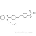 ÁCIDO BENCENOETICO, 4- (2- (4- (1- (2-ETOXIETHILO) -1H-BENZIMIDAZOL-2-YL) -1-PIPERIDINILO) ETL-ALFA, ALPHA-DIMETHYL-CAS 202189-78-4